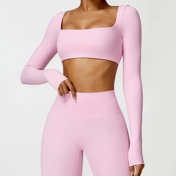 Joyyoung Sports Bra High Waist Leggings Long Sleeve Workout Wear Gym Sportswear Women Fitness Clothes Yoga