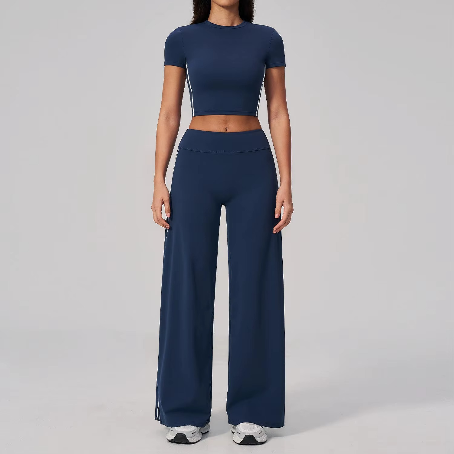 V-Neck Wide Leg Set