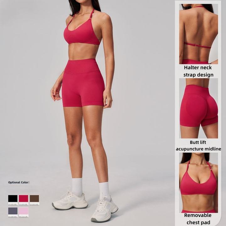 JY Custom Logo Tight-fitting Custom High-quality Women's Pilates Sportswear, High-support Hip-lifting Yoga Fitness Two-piece Set