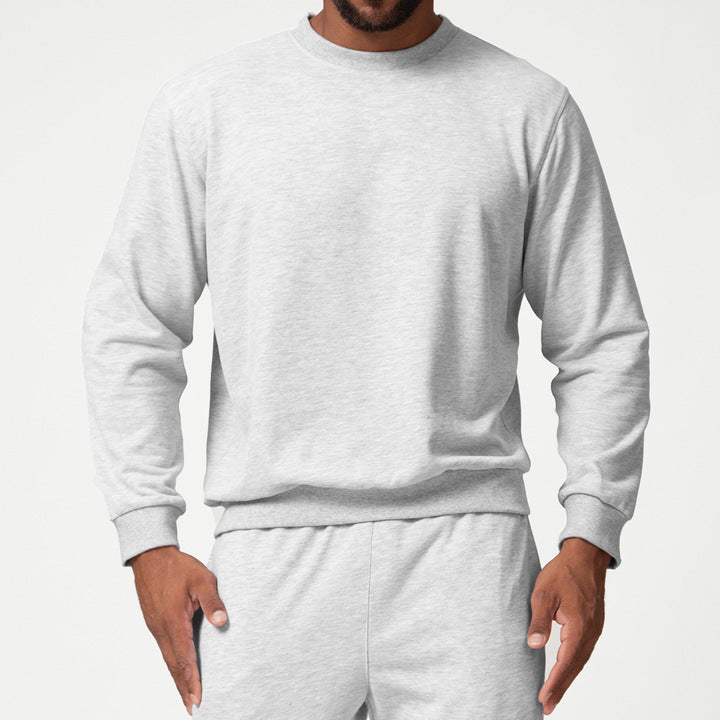 JY 2024 American Sports Leisure Round Neck Sweat Solid Color Citywalk Home Commuter Sweat Men's Wear