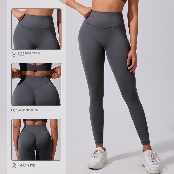 JY 2026 Women's High Waist Peach Hip Yoga Trousers Spandex/Nylon Scrunch Butt Seamless Breathable Quick-Drying Fitness Leggings