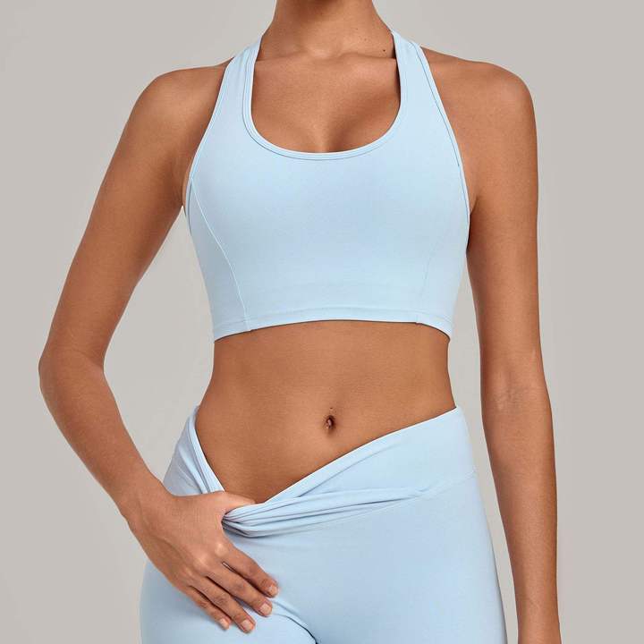 JY New Arrival Women's Breathable Lightweight Four-Way Stretch Seamless Solid Sport Vest Tight Fit Yoga Tank Top with Front Logo