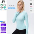 JY 2026 New Spring Summer UPF 50+ Quick-Drying Breathable Gym Clothes Women Round Neck Anti-UV Slim Fit Plus Size Woman Clothes