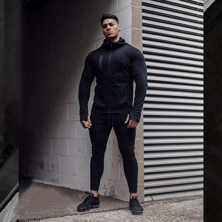 Sport Hoodie Two Piece Sweatsuit Casual Tracksuits Men's Jogger Sets for Outdoor Climbing Breathable Plus Size Adults Autumn