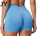 JY New Style 2026 Hot Selling Women's Scrunch Nylon Seamless Breathable Lightweight Yoga Fitness Solid High Waist Sports Shorts