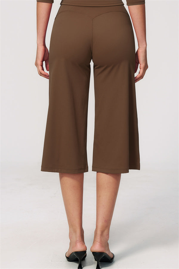 The Natalia Half-Sleeve Top Wide-Leg Crop 2-Piece Set