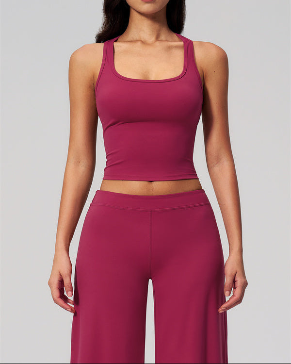 The Revive Crop Top Straight Leg Pants 2-Piece Set