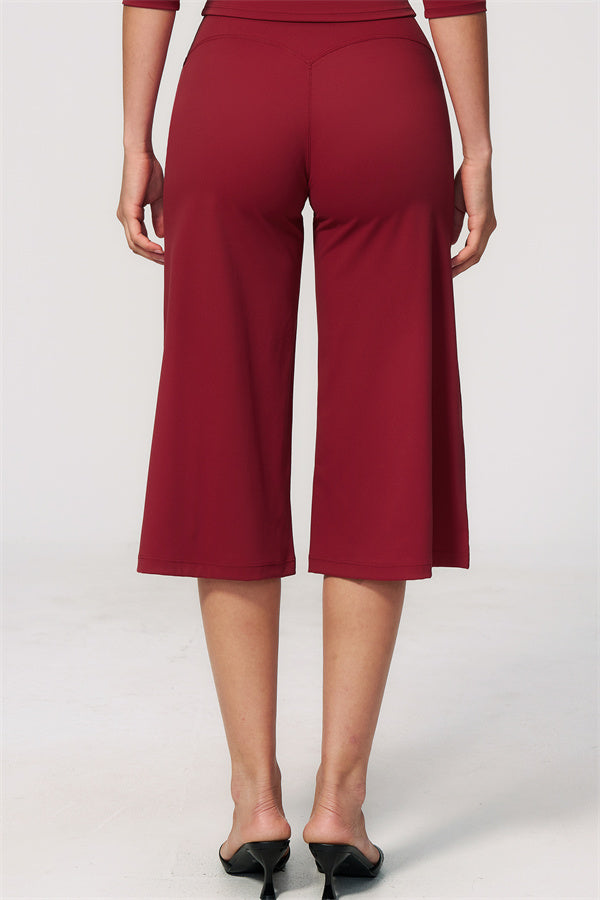 The Natalia Half-Sleeve Top Wide-Leg Crop 2-Piece Set