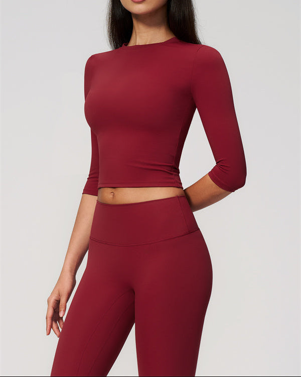 The Natalia Half-Sleeve Top Leggings 2-Piece Set