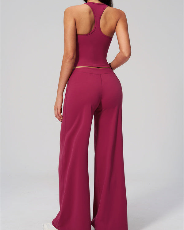 The Revive Crop Top Straight Leg Pants 2-Piece Set