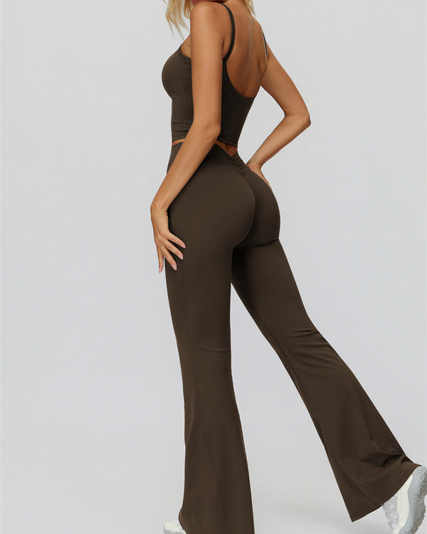 The Fyra Crop Tank Flared Leggings 2-Piece Set