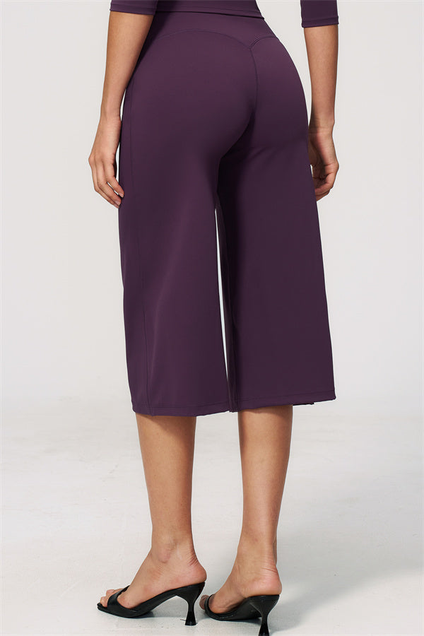 The Natalia Half-Sleeve Top Wide-Leg Crop 2-Piece Set