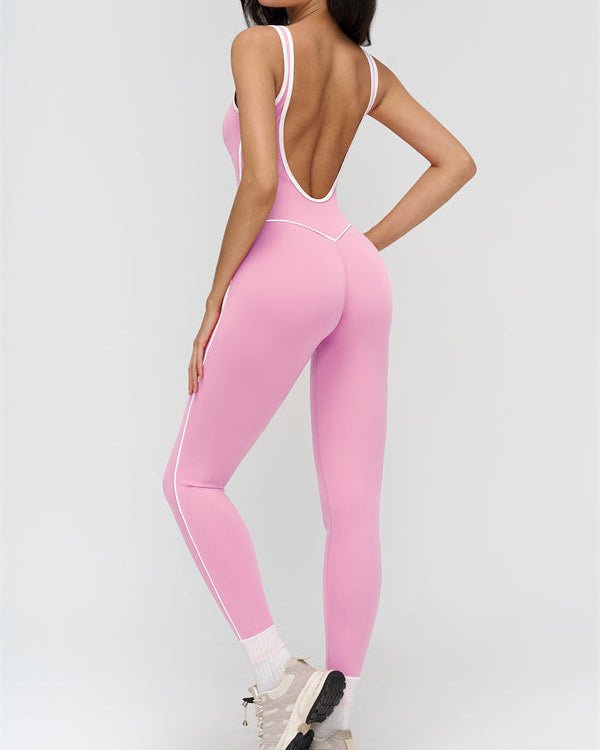 Contrast Trim Sculpt JumpsuitVOLTRA FIT