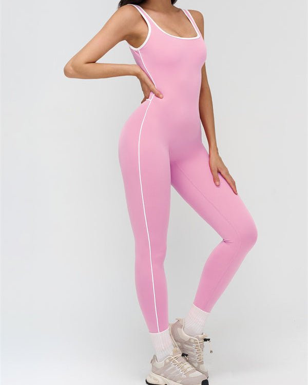Contrast Trim Sculpt JumpsuitVOLTRA FIT