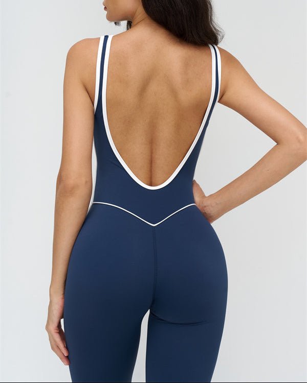 Contrast Trim Sculpt JumpsuitVOLTRA FIT