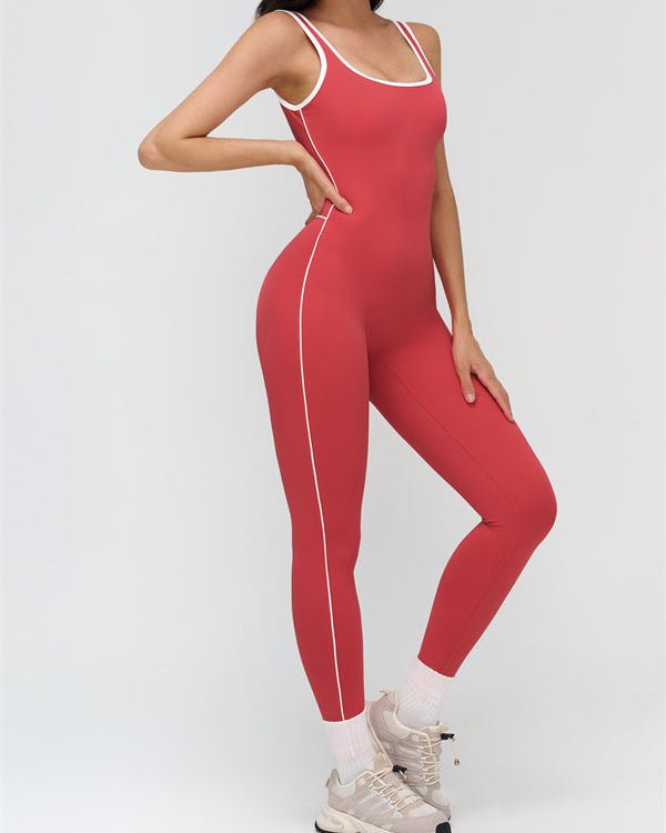 Contrast Trim Sculpt JumpsuitVOLTRA FIT