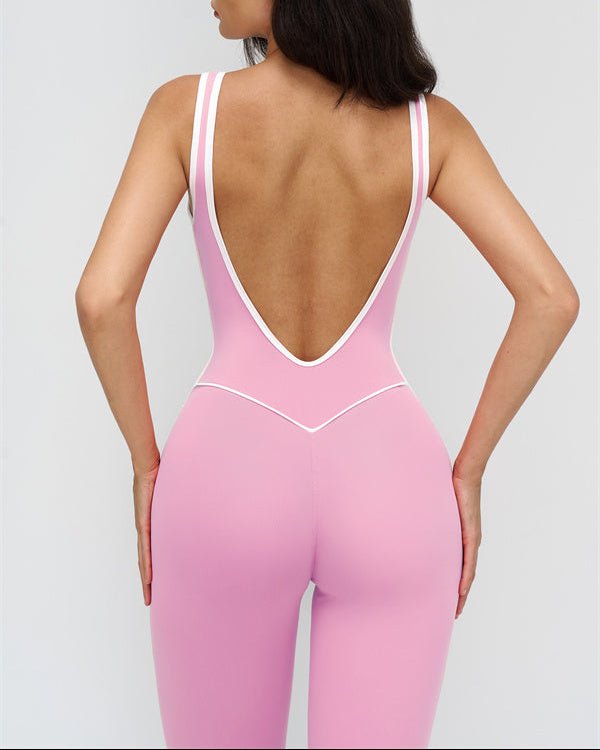 Contrast Trim Sculpt JumpsuitVOLTRA FIT