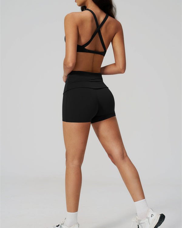 Cross Back Sports Bra & Shorts SetVOLTRA FIT
