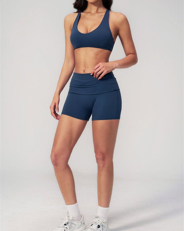 Cross Back Sports Bra & Shorts SetVOLTRA FIT