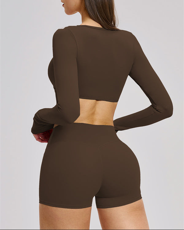 The Zestful Long Sleeve Crop Top