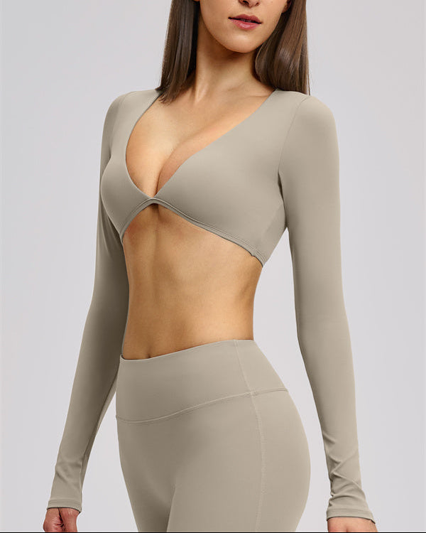 The Zestful Long Sleeve Crop Top