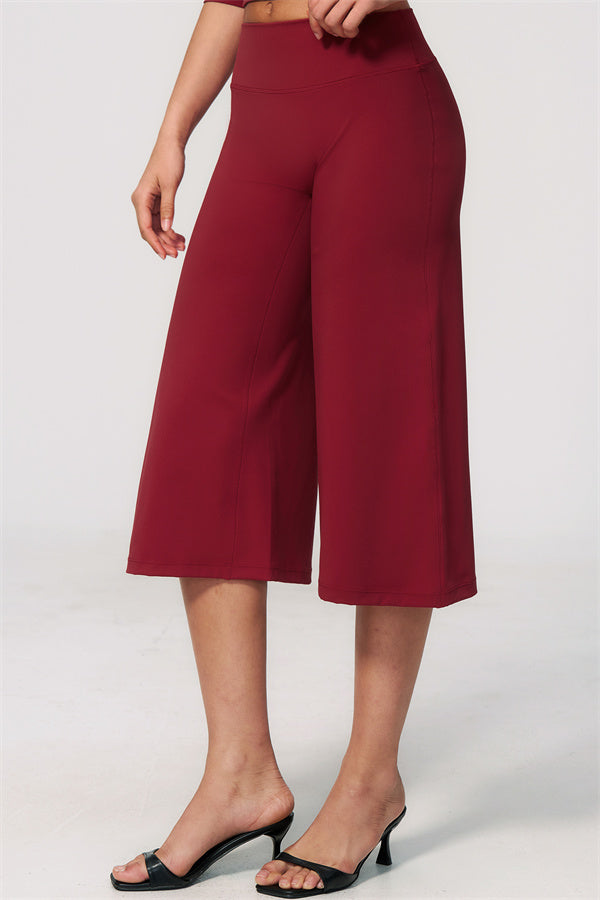 The Natalia Half-Sleeve Top Wide-Leg Crop 2-Piece Set