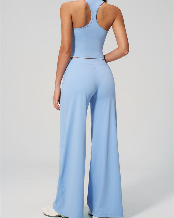 The Revive Crop Top Straight Leg Pants 2-Piece Set
