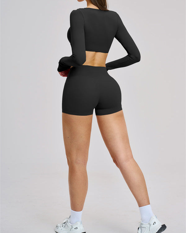 The Zestful Long Sleeve Crop Top