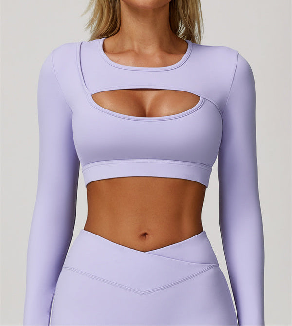 The Lavish Long Sleeve Cut-out Crop Top