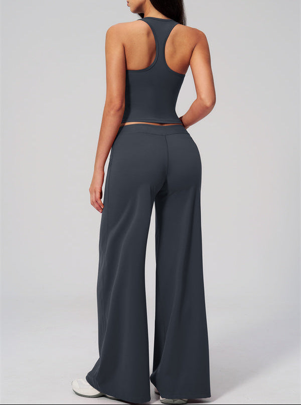 The Revive Crop Top Straight Leg Pants 2-Piece Set