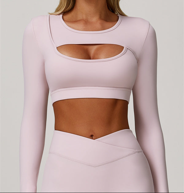 The Lavish Long Sleeve Cut-out Crop Top