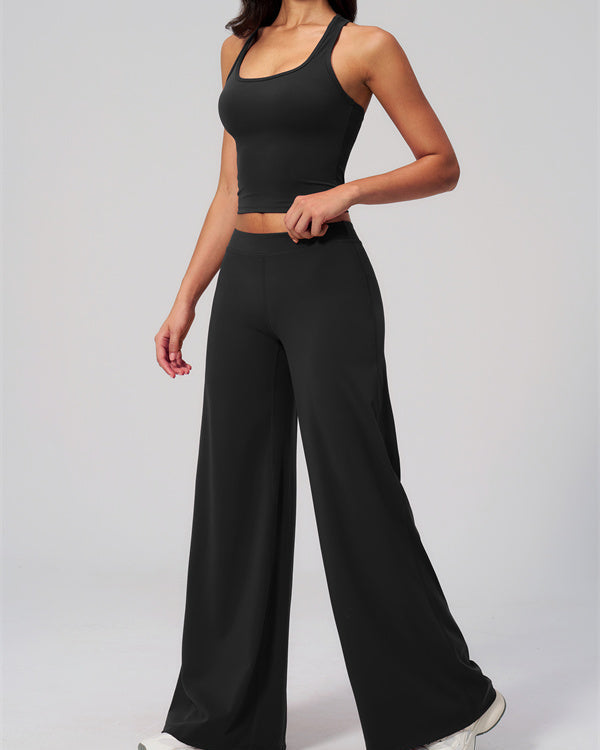 The Revive Crop Top Straight Leg Pants 2-Piece Set