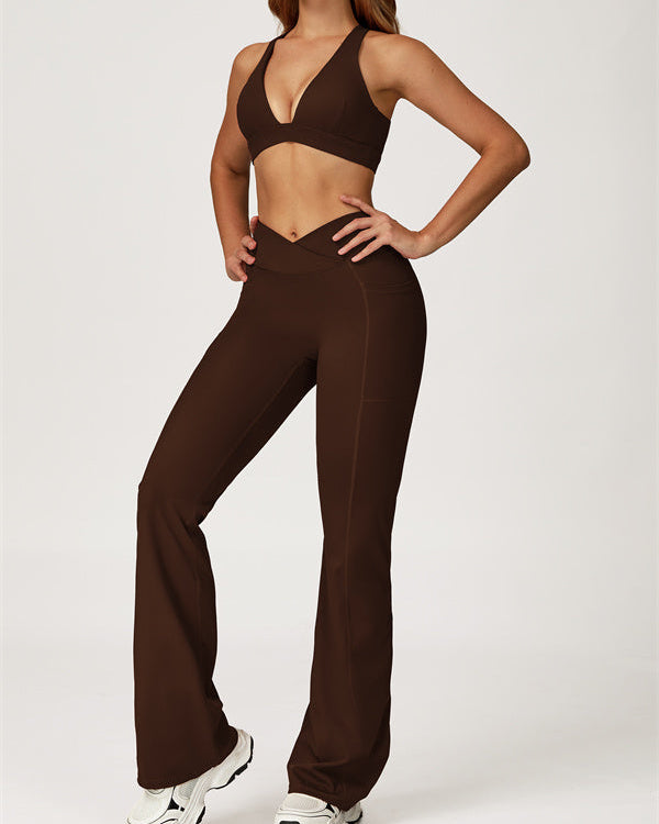 The Glacier Sports Bra Flared Leggings 2-Piece Set