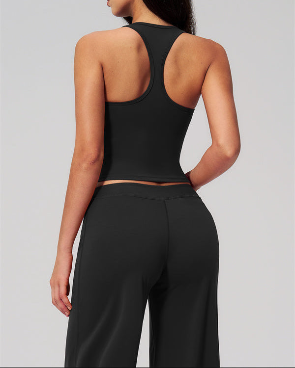 The Revive Crop Top Straight Leg Pants 2-Piece Set