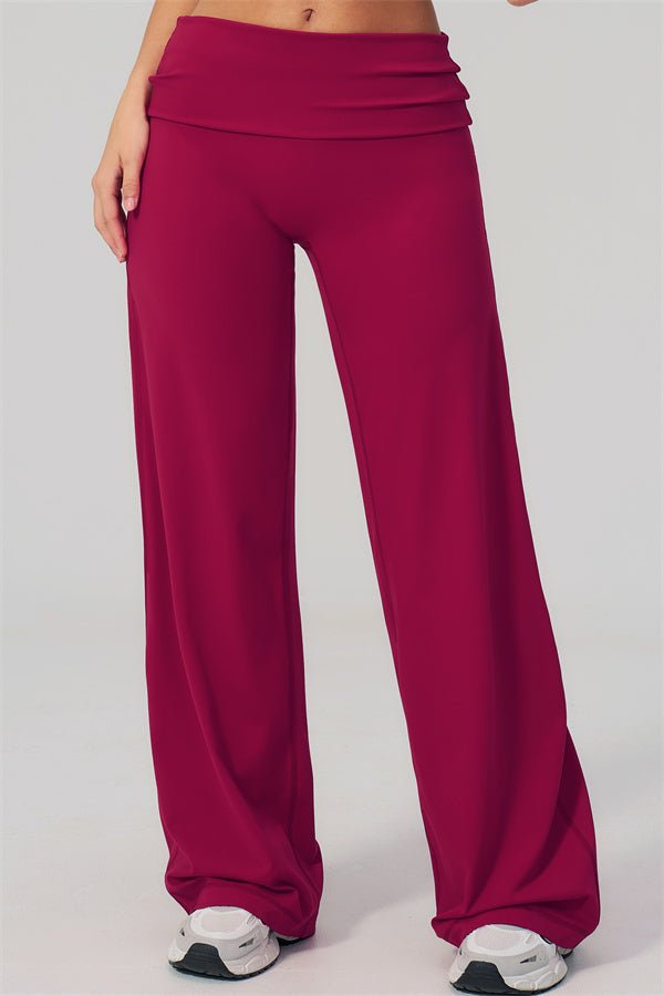 Fold Over Straight Leg PantsVOLTRA FIT