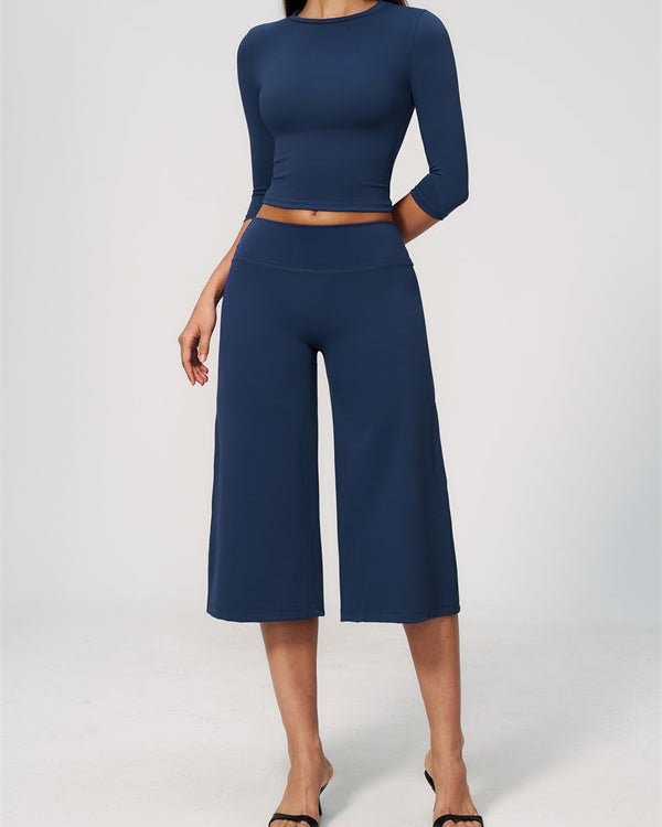 Half Sleeve Wide Leg Crop SetVOLTRA FIT