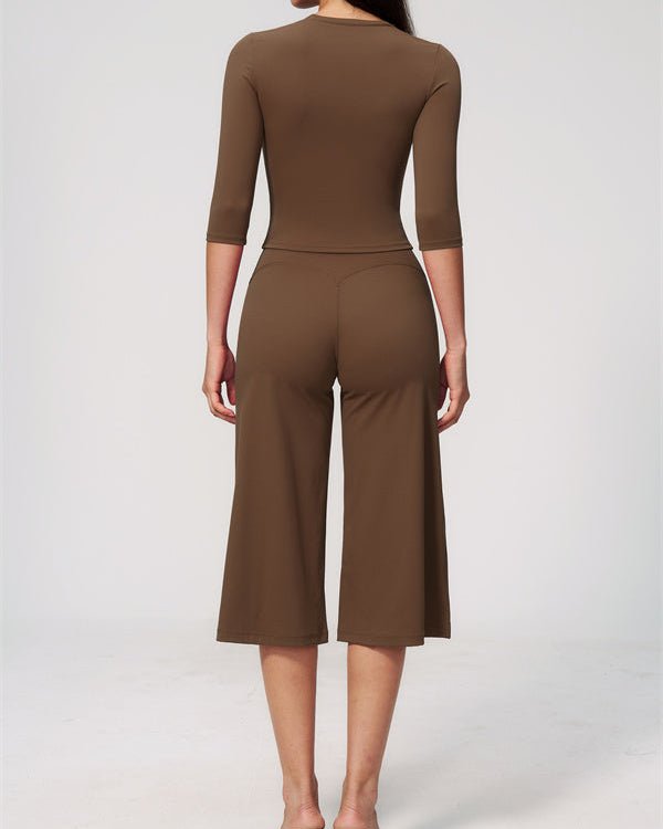 Half Sleeve Wide Leg Crop SetVOLTRA FIT