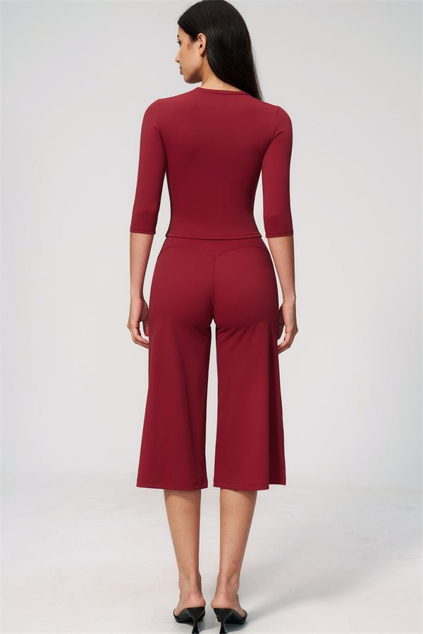Half Sleeve Wide Leg Crop SetVOLTRA FIT