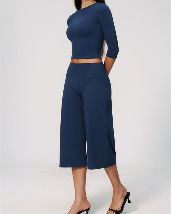 Half Sleeve Wide Leg Crop SetVOLTRA FIT
