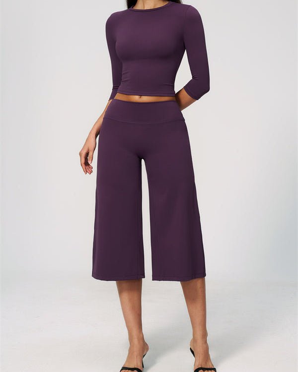 Half Sleeve Wide Leg Crop SetVOLTRA FIT
