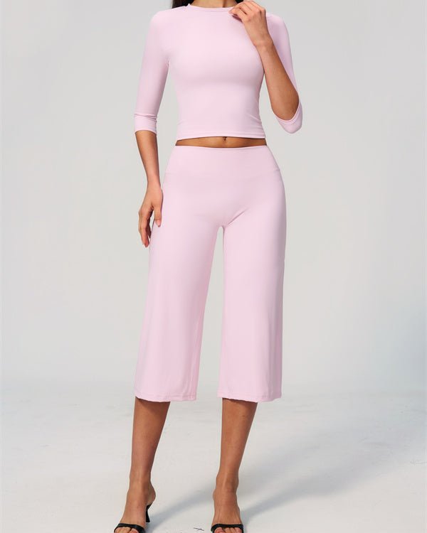 Half Sleeve Wide Leg Crop SetVOLTRA FIT