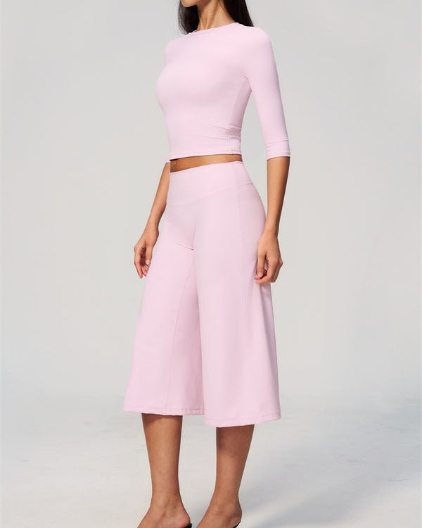 Half Sleeve Wide Leg Crop SetVOLTRA FIT