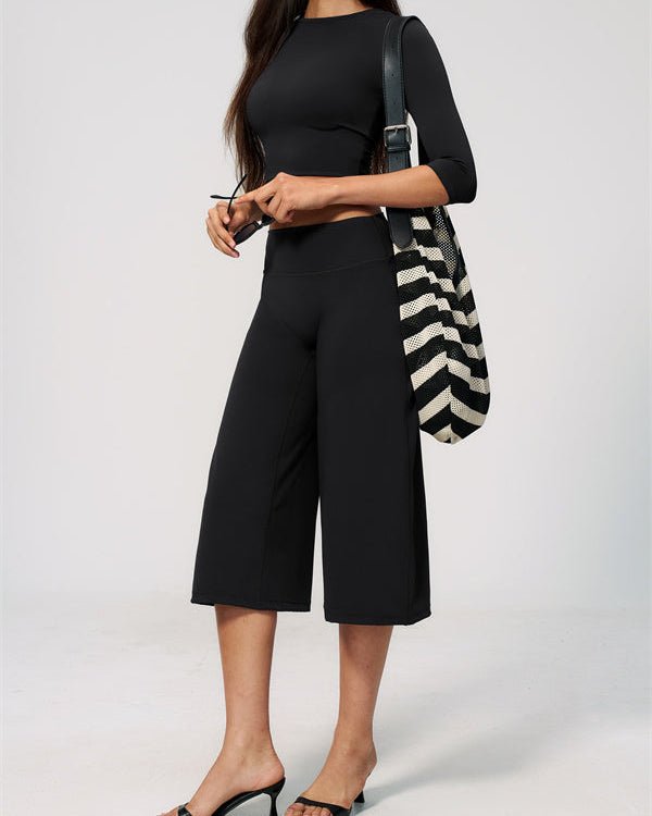 Half Sleeve Wide Leg Crop SetVOLTRA FIT
