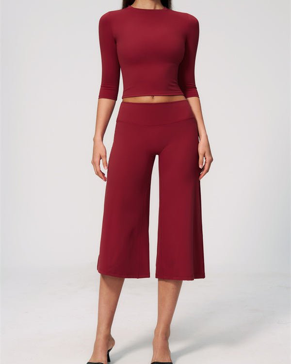 Half Sleeve Wide Leg Crop SetVOLTRA FIT