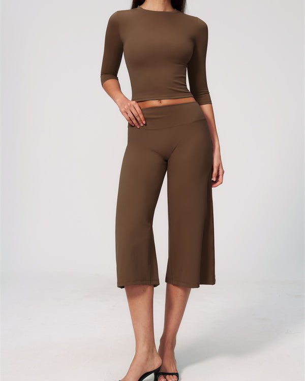 Half Sleeve Wide Leg Crop SetVOLTRA FIT
