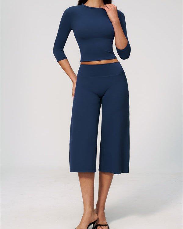 Half Sleeve Wide Leg Crop SetVOLTRA FIT