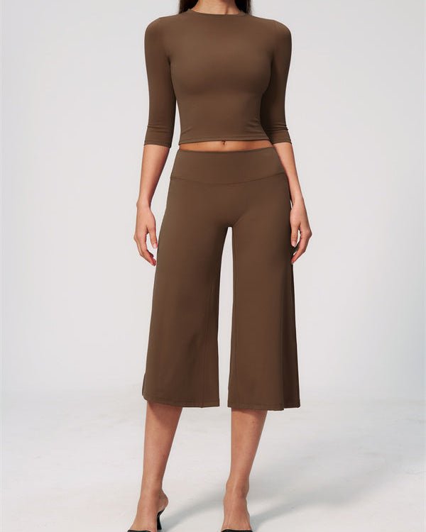 Half Sleeve Wide Leg Crop SetVOLTRA FIT