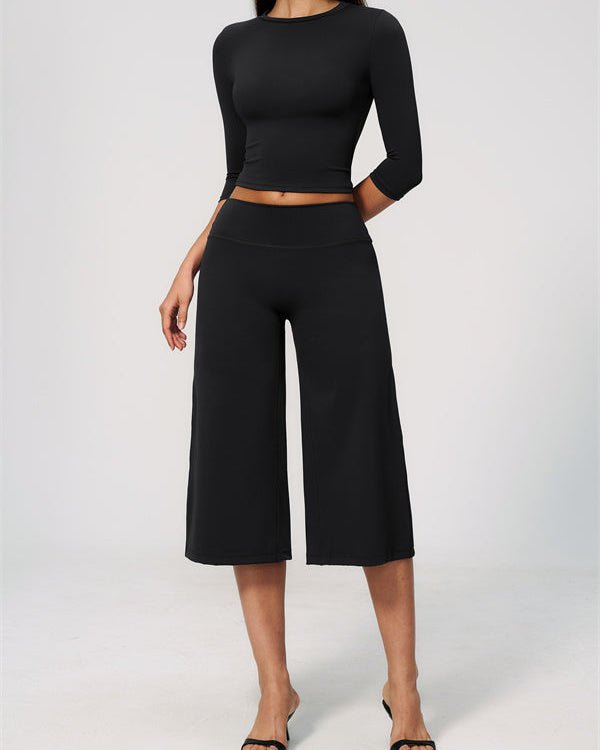 Half Sleeve Wide Leg Crop SetVOLTRA FIT