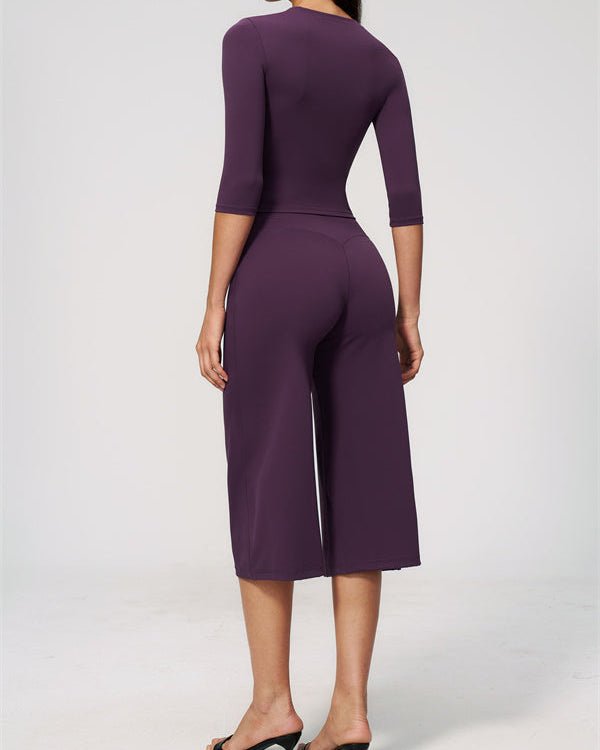 Half Sleeve Wide Leg Crop SetVOLTRA FIT
