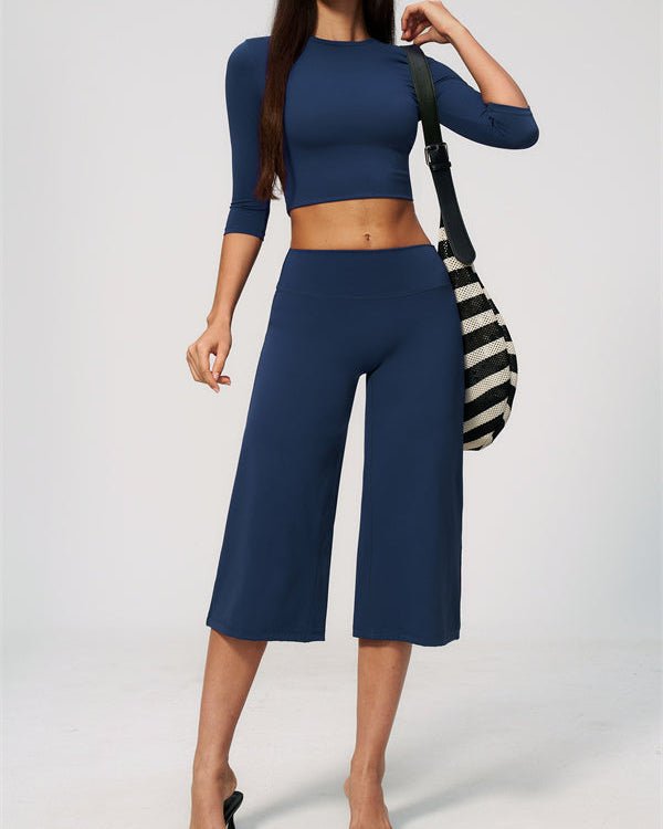 Half Sleeve Wide Leg Crop SetVOLTRA FIT
